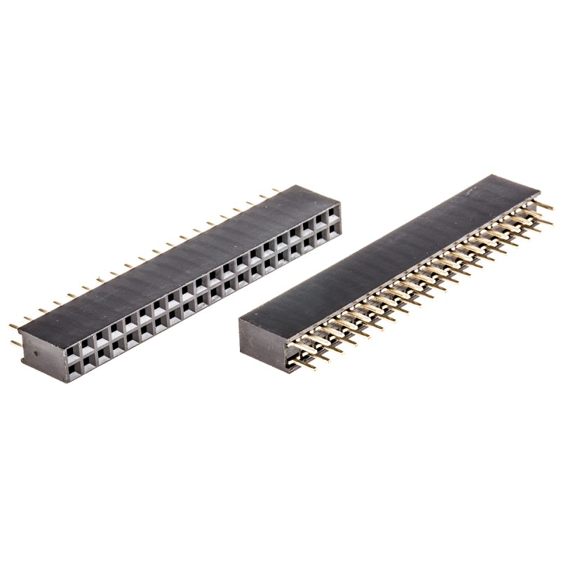 100 pcs - ASSMANN WSW Straight Through Hole Mount PCB Socket, 40-Contact, 2-Row, 2.54mm Pitch, Solder Termination