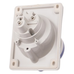 1 pcs - Scame IP44 Blue Panel Mount 2P + E Heavy Duty Power Connector Socket, Rated At 32A, 230 V