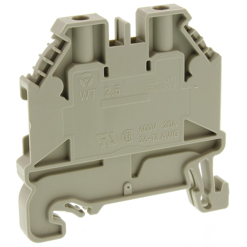 10 pcs - Wieland WT 2.5 Series Grey Feed Through Terminal Block, 2.5mm², Single-Level, Screw Termination, ATEX