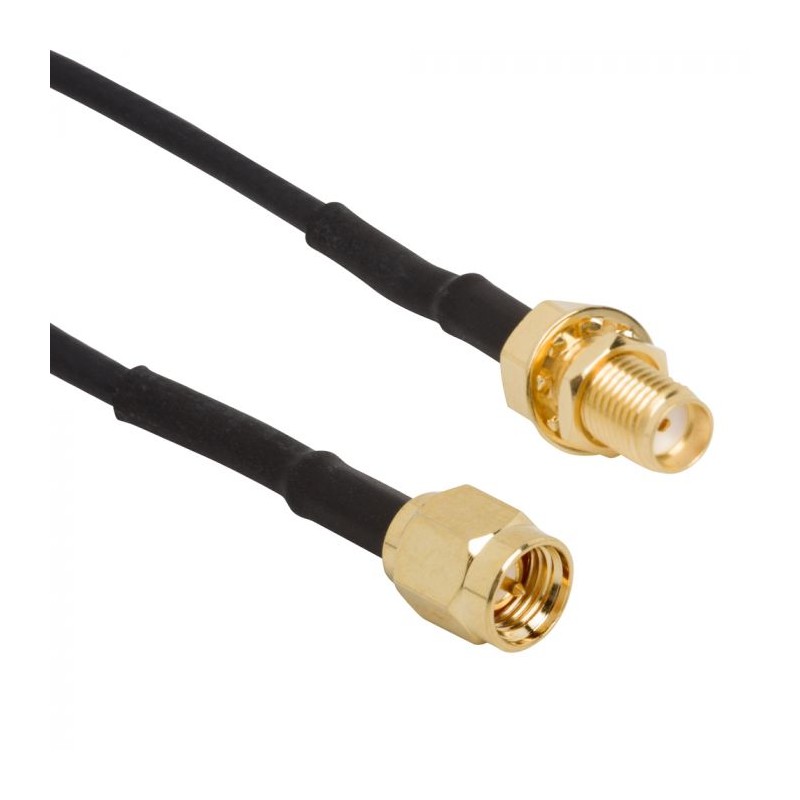 1 pcs - Amphenol RF Female SMA to Male SMA Coaxial Cable, RG174 Coaxial, Terminated