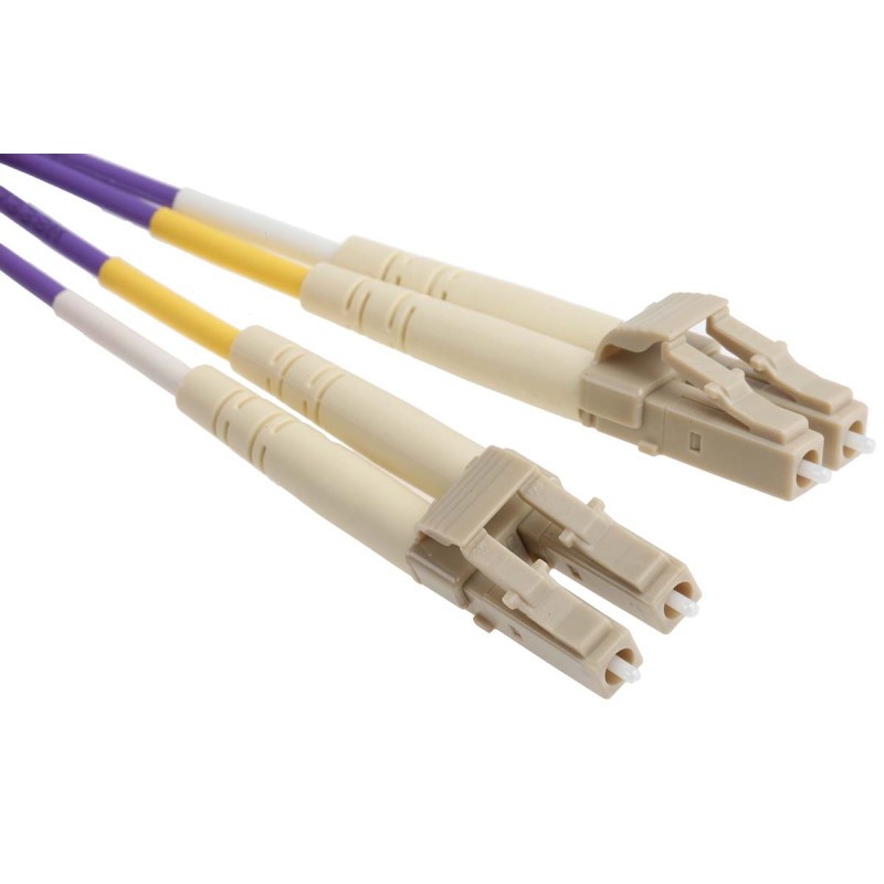1 pcs - RS PRO LC to LC Duplex Multi Mode OM3 Fibre Optic Cable, 50/125μm, Purple, 3m