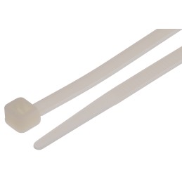 1 Bag of 100 - RS PRO Cable Tie, 385mm x 4.8 mm, Natural Nylon, Pk-100