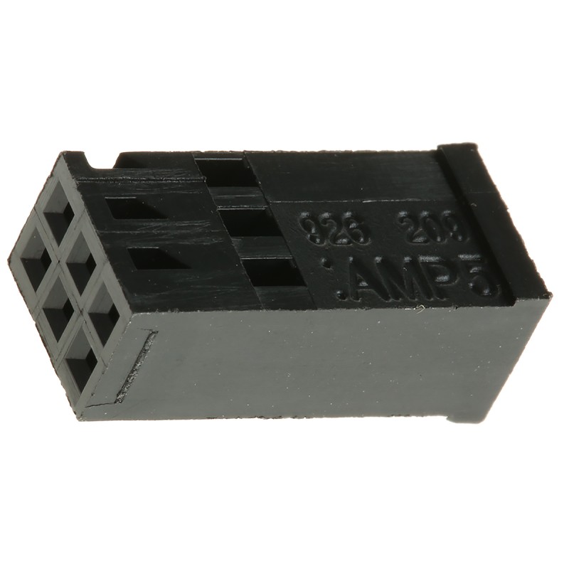 10 pcs - TE Connectivity, AMPMODU Female Connector Housing, 2.54mm Pitch, 6 Way, 2 Row