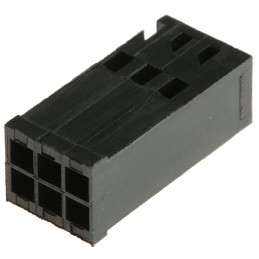 10 pcs - TE Connectivity, AMPMODU Female Connector Housing, 2.54mm Pitch, 6 Way, 2 Row