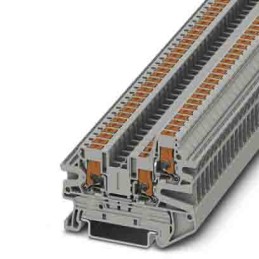 10 pcs - Phoenix Contact PTV Series Grey Feed Through Terminal Block, 0.14 - 2.5mm², Single-Level, Push In Termination,