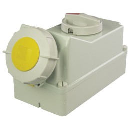 1 pcs - MENNEKES Switchable IP67 Industrial Interlock Socket 2P+E, 32A, 110 V