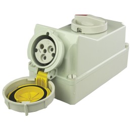 1 pcs - MENNEKES Switchable IP67 Industrial Interlock Socket 2P+E, 32A, 110 V