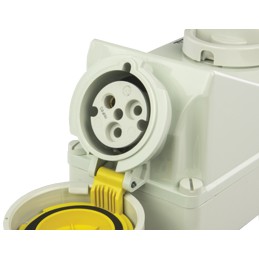 1 pcs - MENNEKES Switchable IP67 Industrial Interlock Socket 2P+E, 32A, 110 V