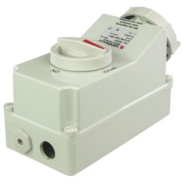 1 pcs - MENNEKES Switchable IP67 Industrial Interlock Socket 2P+E, 32A, 110 V