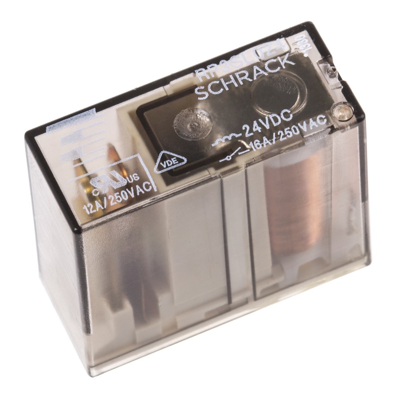 1 pcs - TE Connectivity PCB Mount Non-Latching Relay, 24V dc Coil, 16A Switching Current, SPST