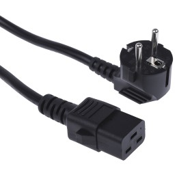 1 pcs - RS PRO IEC C19 Socket to CEE 7/7 Plug Power Cord, 2m