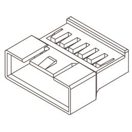 10 pcs - Molex Male Connector Housing, 2.5mm Pitch, 2 Way, 1 Row