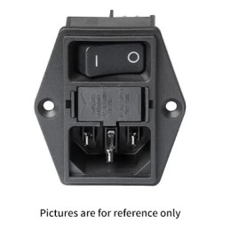 1 pcs - Schurter C14 Panel Mount IEC Connector Male, 10A, 250 V, Fuse Size 17.8 x 11.1mm