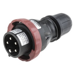 1 pcs - Scame IP66 Red Cable Mount 3P + N + E Power Connector Plug ATEX, IECEx, Rated At 16A, 346 - 415 V