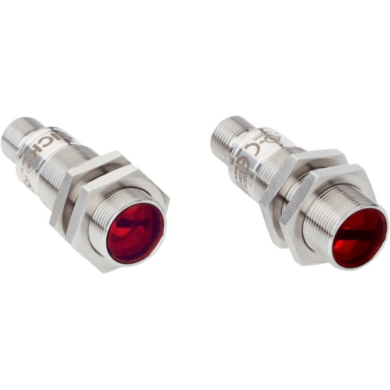 1 pcs - Sick Through Beam Photoelectric Sensor, Barrel Sensor, 0 - 15 m Detection Range