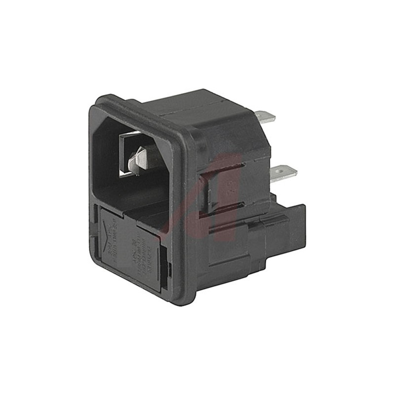 1 pcs - Schurter C14 Snap-In IEC Connector Male, 10A, 250 V, Fuse Size 5 x 20mm