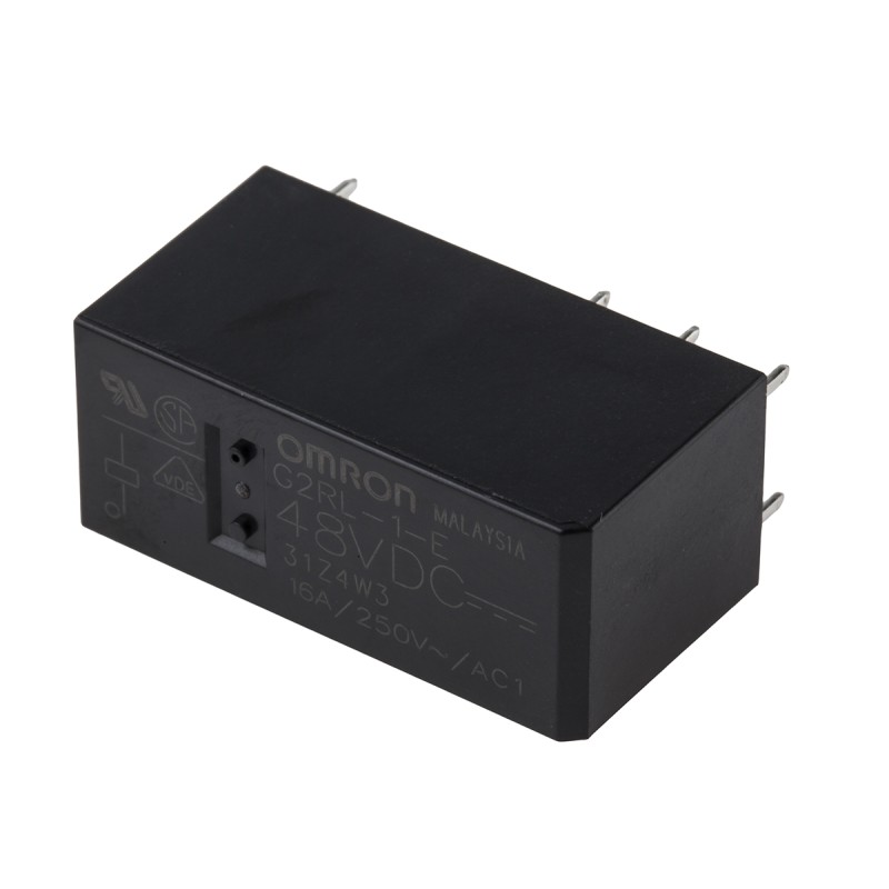 1 pcs - Omron PCB Mount Non-Latching Relay, 48V dc Coil, 16A Switching Current, SPDT