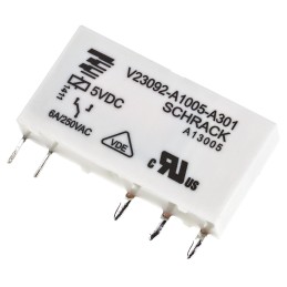 1 pcs - TE Connectivity PCB Mount Power Relay, 5V dc Coil, 6A Switching Current, SPDT