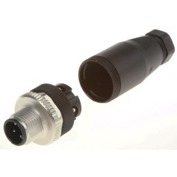 1 pcs - Sick Circular Connector, 4 Contacts, Cable Mount, M12 Connector, Plug, Male, IP67