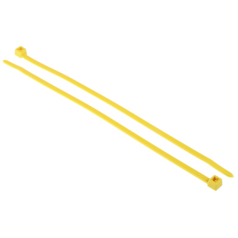 1 Bag of 100 - HellermannTyton Cable Tie, 200mm x 4.6 mm, Yellow Polyamide 6.6 (PA66), Pk-100