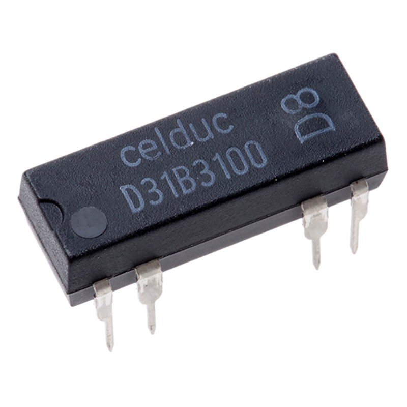 1 pcs - Celduc Plug In Reed Relay, 5V dc Coil, SP-NC, 100V dc Max, 500Ω
