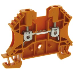 10 pcs - Weidmuller WDU Series Orange Feed Through Terminal Block, 2.5mm², Single-Level, Screw Termination, ATEX
