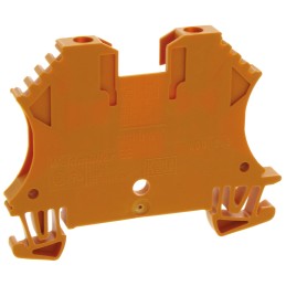 10 pcs - Weidmuller WDU Series Orange Feed Through Terminal Block, 2.5mm², Single-Level, Screw Termination, ATEX
