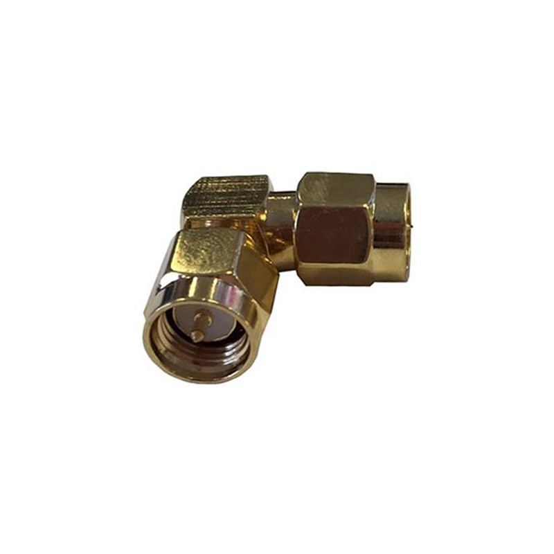 1 pcs - RF Solutions Right Angle 50Ω RF Adapter SMA Plug to SMA Plug 6GHz