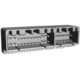 1 pcs - TE Connectivity, MULTILOCK 040/070 Female Connector Housing, 42 Way, 2 Row Right Angle