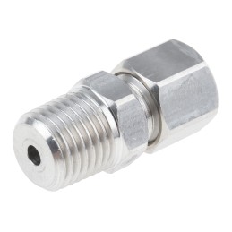 1 pcs - RS PRO In-Line Thermocouple Compression Fitting for Use with Thermocouple, 1/4 NPT, 1/8in Probe, RoHS Compliant Standard
