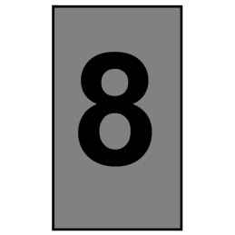 1 Bag of 250 - HellermannTyton Ovalgrip Slide On Cable Markers, Black on Grey, Pre-printed '8', 1.8 - 6.3mm Cable