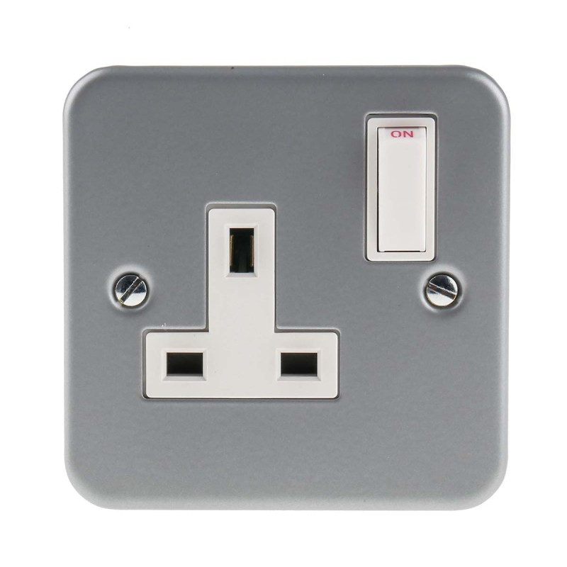 1 pcs - RS PRO Grey 1 Gang Plug Socket, 1 Pole, 13A, Type G - British, Indoor Use