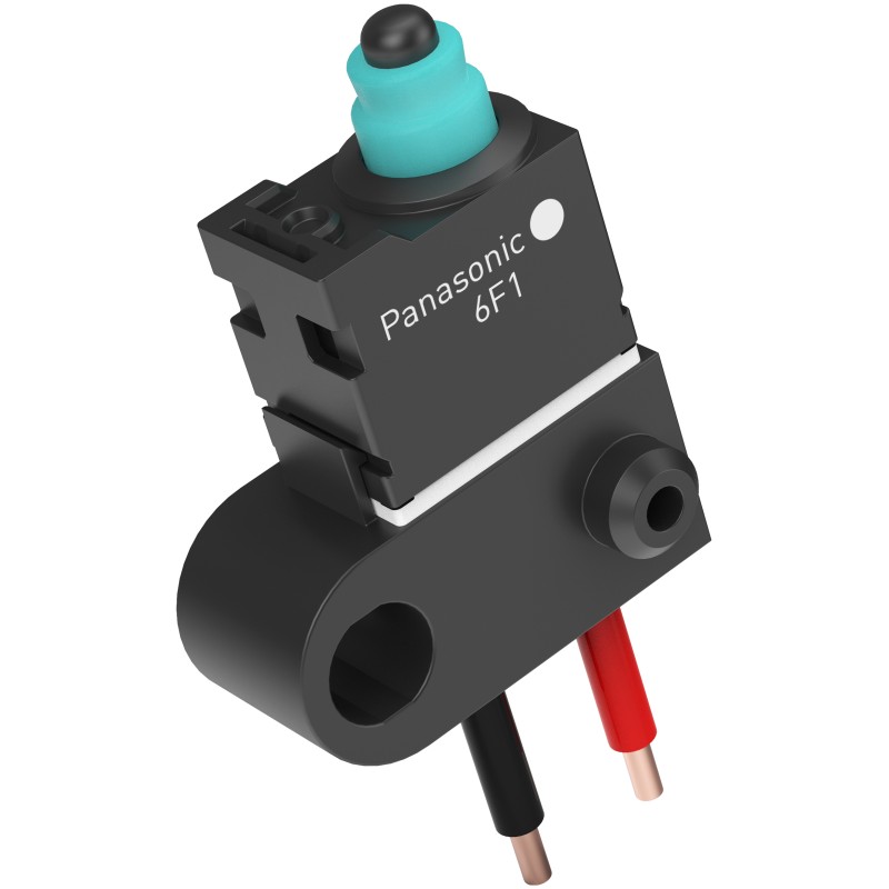1 pcs - Panasonic Pin Plunger Snap Action Micro Switch, Wire Lead Terminal, 50mA at 16V DC, 1NC, IP67