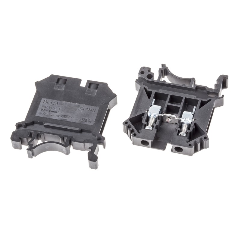 10 pcs - RS PRO DIN Rail Terminal Block, 4mm², Single-Level, Screw Termination