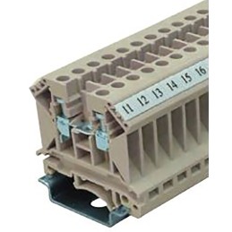 10 pcs - RS PRO DIN Rail Terminal Block, 4mm², Single-Level, Screw Termination