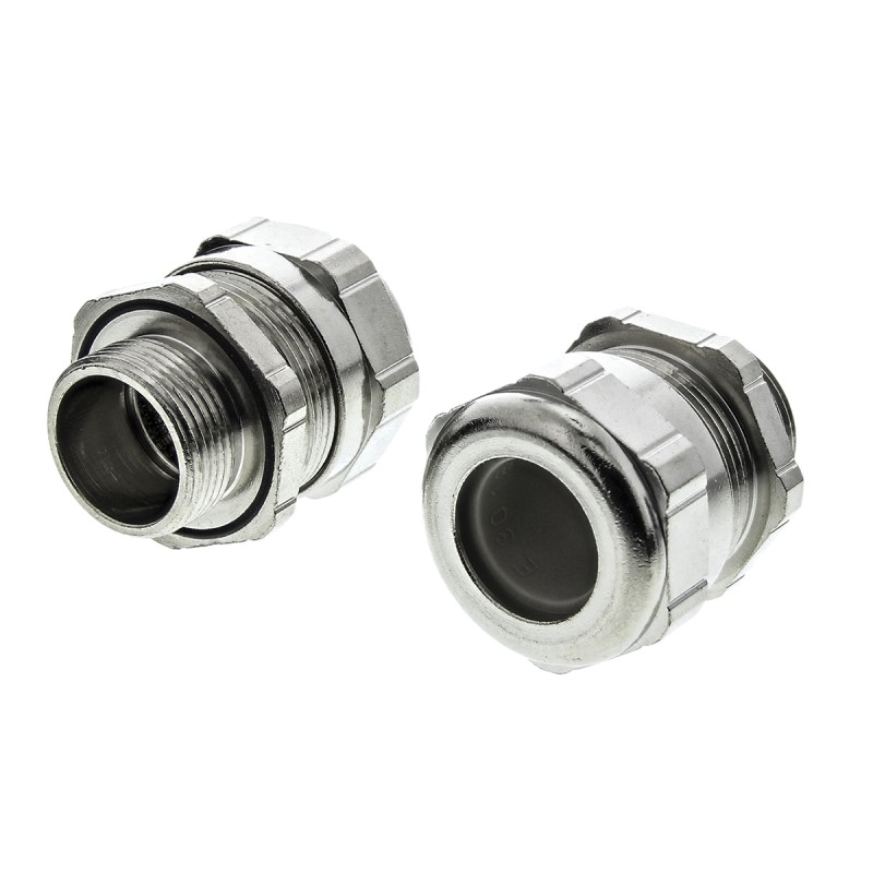 1 Bag of 5 - ABB Metallic Nickel Plated Brass Cable Gland, M25 Thread, 14mm Min, 18mm Max, IP68