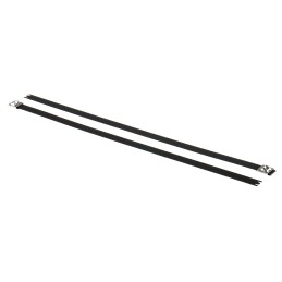 1 Bag of 50 - HellermannTyton Cable Tie, Roller Ball, 362mm x 12.3 mm, Black Polyester Coated Stainless Steel, Pk-50