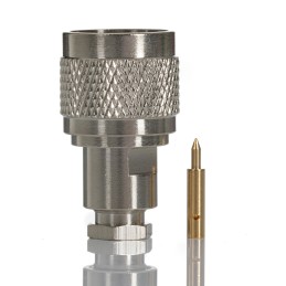 1 pcs - RS PRO, Plug Cable Mount N Connector, 50Ω, Clamp Termination, Straight Body