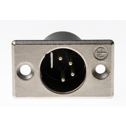 1 pcs - Neutrik Panel Mount XLR Connector, Male, 50 V, 4 Way, Silver over Nickel Plating