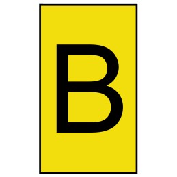 1 Bag of 500 - HellermannTyton Ovalgrip Slide On Cable Markers, Black on Yellow, Pre-printed 'B', 1.7 - 3.6mm Cable
