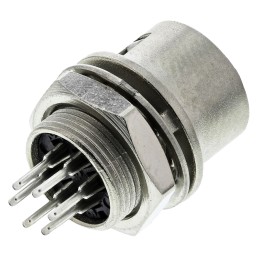 1 pcs - Hirose Circular Connector, 6 Contacts, Panel Mount, Miniature Connector, Socket, Female, HR10 Series