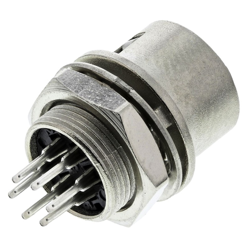 1 pcs - Hirose Circular Connector, 6 Contacts, Panel Mount, Miniature Connector, Socket, Female, HR10 Series