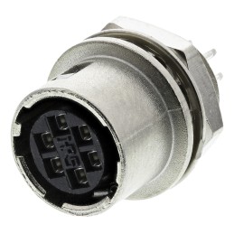 1 pcs - Hirose Circular Connector, 6 Contacts, Panel Mount, Miniature Connector, Socket, Female, HR10 Series