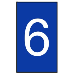 1 Bag of 500 - HellermannTyton Ovalgrip Slide On Cable Markers, White on Blue, Pre-printed '6', 1.8 - 6.3mm Cable