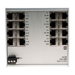1 pcs - HARTING Ha-VIS Series DIN Rail Mount Ethernet Switch, 16 RJ45 Ports, 10/100/1000Mbit/s Transmission, 24V dc