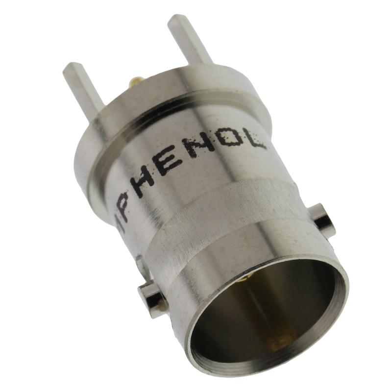1 pcs - Amphenol, jack PCB Mount BNC Connector, 75Ω, Through Hole Termination, Straight Body