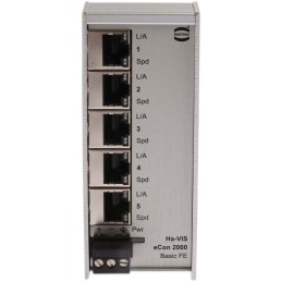 1 pcs - HARTING DIN Rail Mount Ethernet Switch, 5 RJ45 Ports, 10/100Mbit/s Transmission, 24V dc