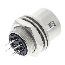 1 pcs - Hirose Circular Connector, 6 Contacts, Panel Mount, Miniature Connector, Plug, Male, HR10 Series