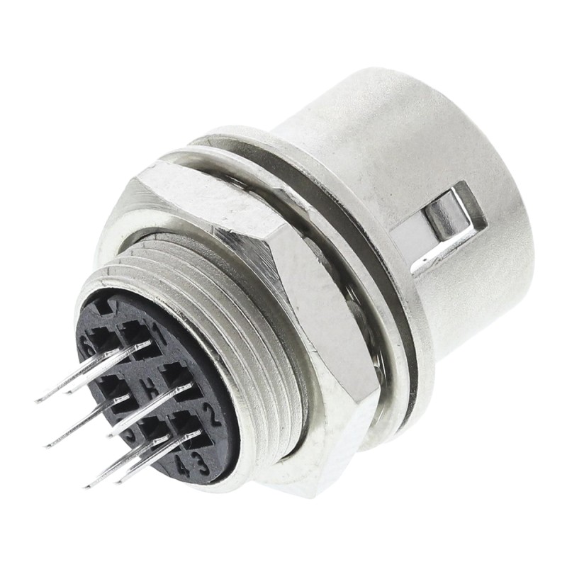 1 pcs - Hirose Circular Connector, 6 Contacts, Panel Mount, Miniature Connector, Plug, Male, HR10 Series