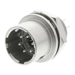 1 pcs - Hirose Circular Connector, 6 Contacts, Panel Mount, Miniature Connector, Plug, Male, HR10 Series